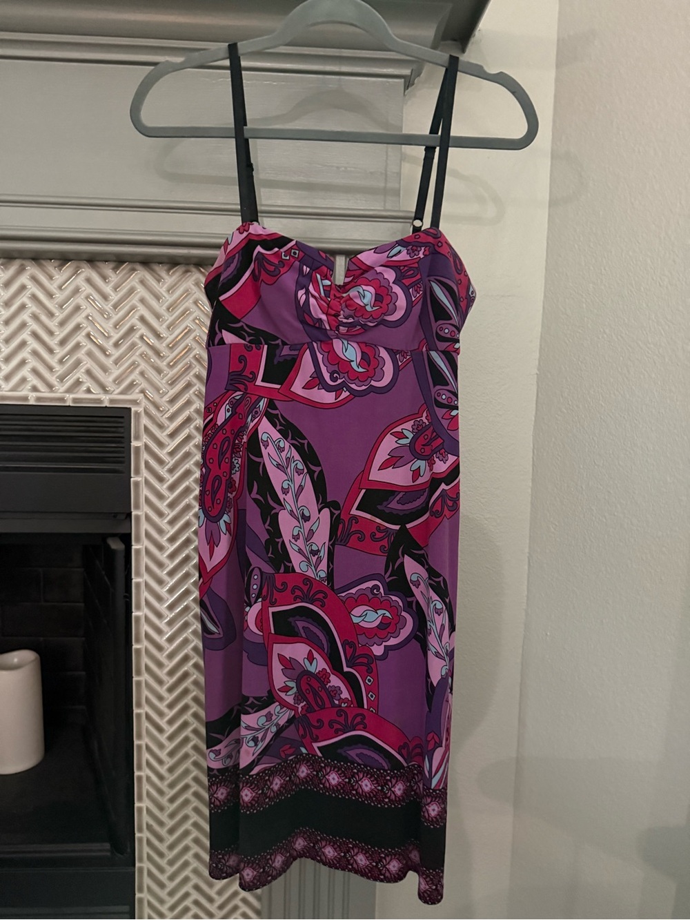 Snap Purple Paisley Dress with Pink & Black Accents